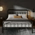 thumbnail image 7 of Amolife Full Size Metal Platform Bed Frame with Vintage Headboard & 12.4" Under-Bed Storage, Black, 7 of 7
