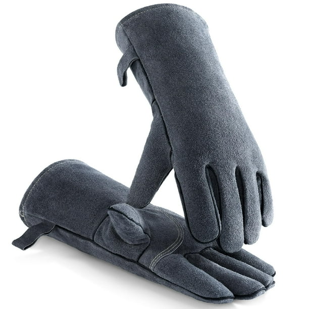 Guantes para parrilla y soldadura OZERO 932°F resistentes al calor, grises