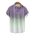 thumbnail image 3 of Men's Gradient Striped Dress T Shirt Casual Button Down Short Sleeve Blouse Summer Formal Business Lapel Shirts, 3 of 5