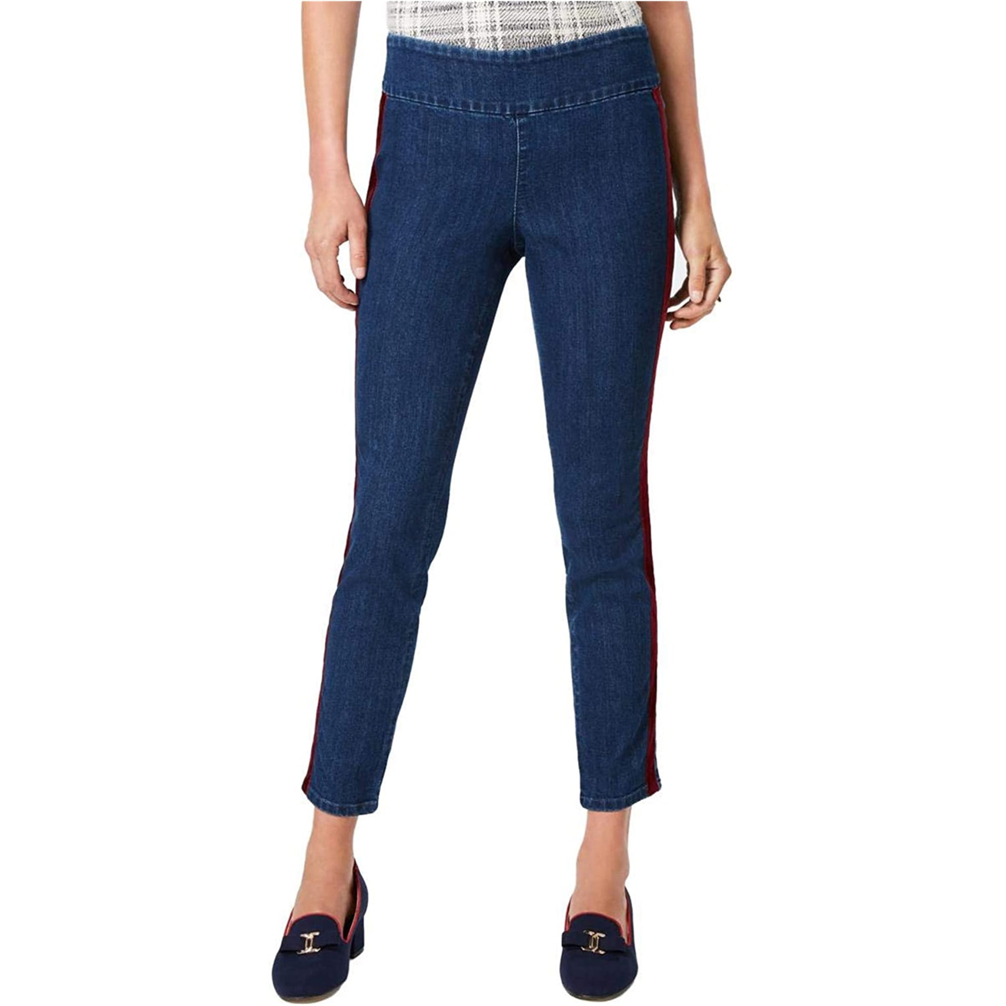 INC International Concepts Curvy Embellished Side-Stripe Skinny Jeans-Regular-4 