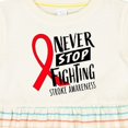 thumbnail image 4 of Inktastic Never Stop Fighting Stroke Awareness Red Ribbon Girls Baby Dress, 4 of 5