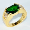 thumbnail image 4 of Unisex Gold Plated Copper Ring With Geometric Full Diamond Design Durable Elegant Jewelry Sizes 6 7 8 9 10 11 12, 4 of 5