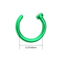 thumbnail image 2 of 2 pcs Unisex Surgical Titanium Steel Open Nose Ring Nose Piercing Stud 6mm (Green), 2 of 7