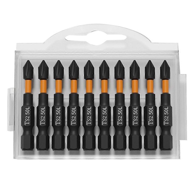 10PCS 50mm PH2 Magnetic Bit Set Impact Batch Hardness Screwdriver Bit Screw Driver Hand Tool