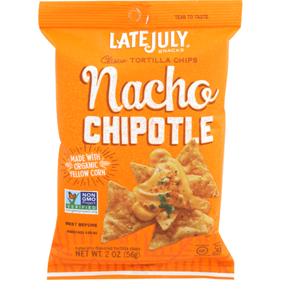 Late July Nacho Cheese Tortilla Chips 2 oz - Pack of 3
