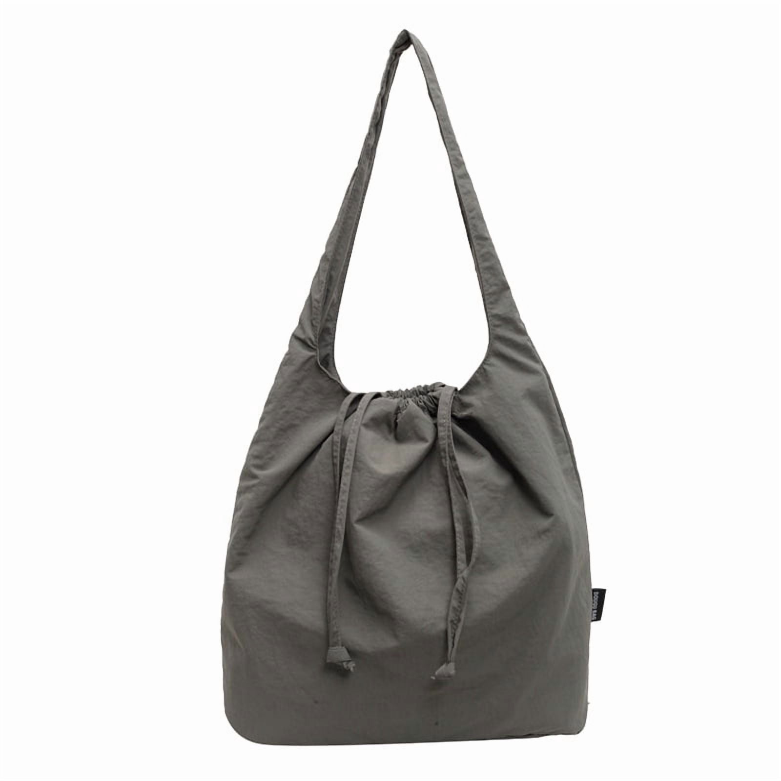 New nylon fabric bag, trendy Japanese-style simple solid color tote bag, casual large-capacity versatile shoulder bag, cross-border backpack