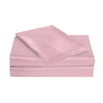 thumbnail image 3 of Belles & Whistles Satin Charmeuse Silky Sheet Set, Pink, King, 3 of 6