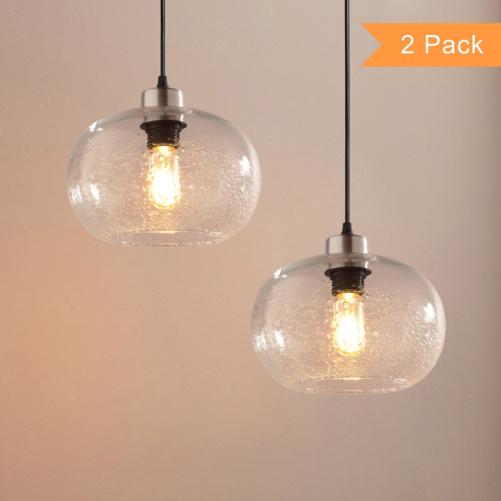 Casamotion Effervescent Glass Pendant Lighting Clear pack of 1 Walmart
