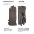 thumbnail image 5 of Guantes isotoner de forro polar elástico para mujer, pantalla táctil, gris jaspeado, 5 of 5