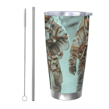 

Fuzoiu Astronauts On Lunar Mission Print 20oz Tumbler Stainless Steel Vacuum Insulated Car Cup Insulated Coffee Mug Travel Mug with Lid Thermal Cup for Outdoor-Straw Two-piece Set