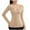 Khaki, variant on Rohuuque Thermal Shirts for Women Solid Color V Neck Thermal Underwear Built-in Bra Long Sleeve Cold Weather Tops Khaki