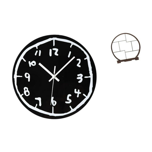 Reloj de pared,Reloj de pared silencioso y decorativo que no hace tictac,Expositor de artesanías,Expositor de madera para objetos de colección artísticos,Estante de exhibición antiguo de