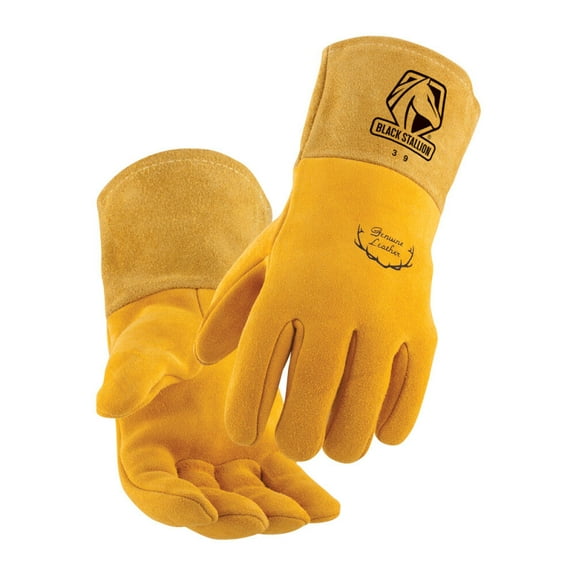 Black Stallion Mightymig Tan Premium Deerskin Mig Gloves Medium