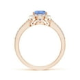 thumbnail image 2 of ANGARA Natural Pear 1.1 ct Tanzanite Ring with Diamond Halo in 14K Rose Gold for Women (Size-8x6mm) | December Birthstone, Birthday, Anniversary, Jewelry Gift for Women | Natural Tanzanite Ring, 2 of 8
