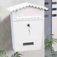 thumbnail image 4 of Tnarru Mailbox Wall-mounted Mail Box Decorative Vintage Drop Box Magazines Case Holder with Install Screws - White, 4 of 8