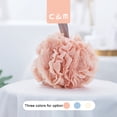 thumbnail image 4 of Blue Patchwork Nylon Shower Sponge with Soft Mesh & Lace Trim - Fluffy, Skin-Friendly Bath Loofah for Rich Foam, Efficient Cleaning & Sensitive Skin Protection - Includes Long String Handle for Easy, 4 of 6