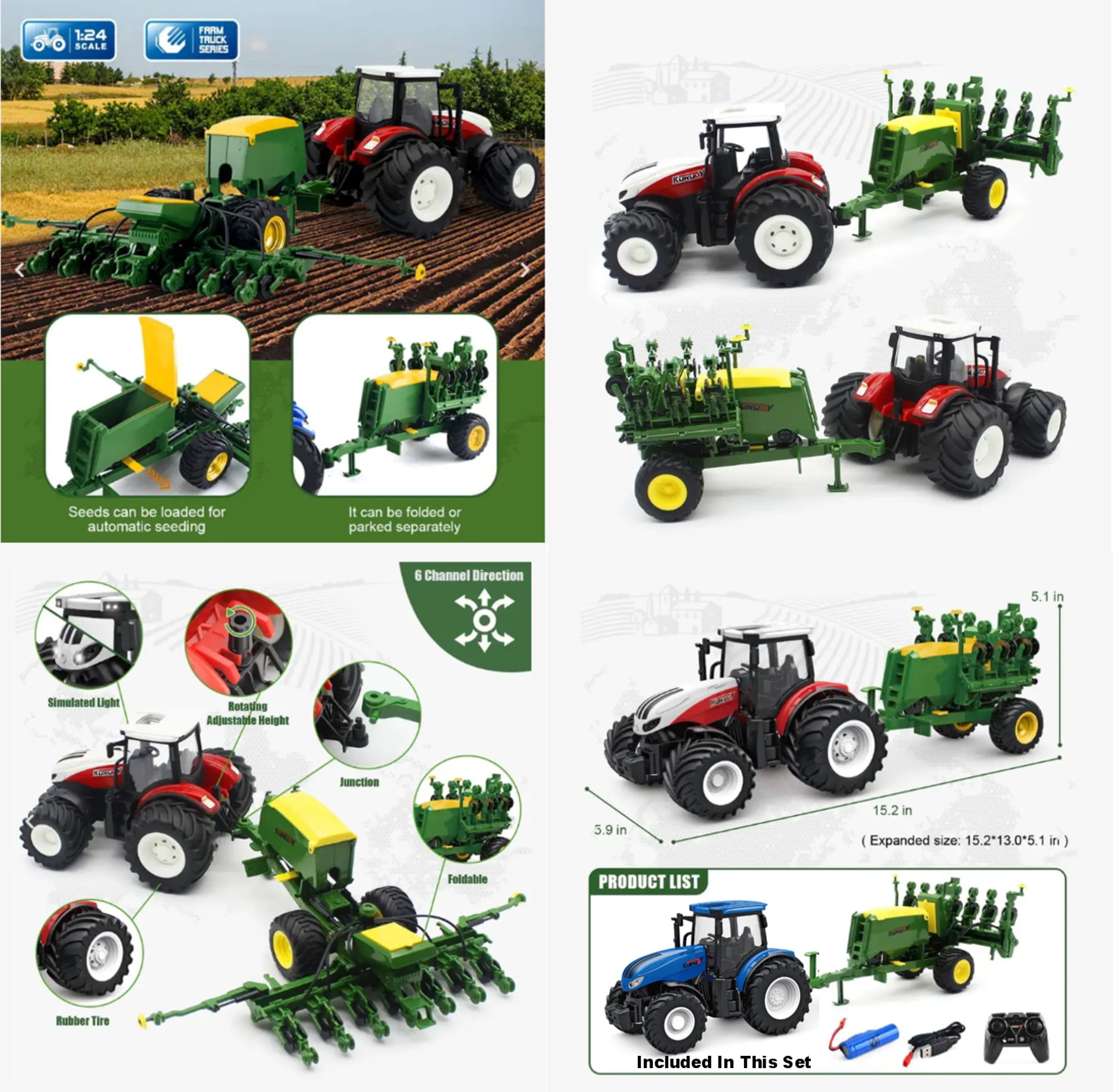 Metal Diecast Farm Toys 31 Pieces Die Cast Model Machinery DIY