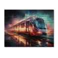 thumbnail image 3 of Designart "modern Train Luminous Journeys" Transportation Print on Natural Pine Wood, 3 of 5