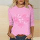 thumbnail image 2 of RKSTN Valentines Gift 3/4 Length Sleeve Womens Tops Oversized Crewneck Valentine Day Loves Heart Graphic Print Short Sleeve T Shirt Womens Casual Plus Size Round Neck Three Quarter Sleeve Tee Shirt, 2 of 6