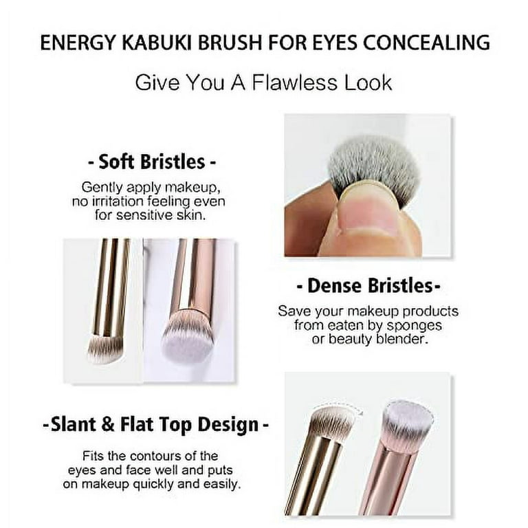 DUcare Makeup Brushes 3Pcs Foundation Contour Brush& Concealer Brush&  Blusher Brush Face Kabuki Blush Bronzer Travel Buffing Stippling Contour  Liquid