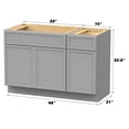 thumbnail image 5 of 48" Freestanding Bathroom Vanity Cabinet without Top in Gray, 5 of 6