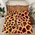 thumbnail image 2 of Manfei Brown Leopard Print Twin Sheet Sets, Cheetah Giraffe Animal Twin Fitted Sheet, Chic Fashion Flat Sheet, Luxury Bedroom Decor, 3 Pieces, 2 of 7