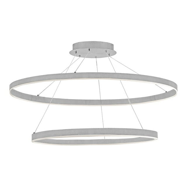 Dainolite Circulo 2-Light 97W Modern Metal Chandelier in Silver