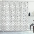 thumbnail image 1 of Ambesonne Grey Shower Curtain, Swallow Birds Among Clouds, 69"Wx70"L, Grey Pale Grey White, 1 of 3