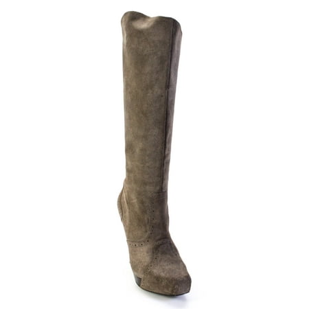 

Pre-owned|Elizabeth and James Women s Over The Knee Stiletto Boot Suede Side Zip Brown 7