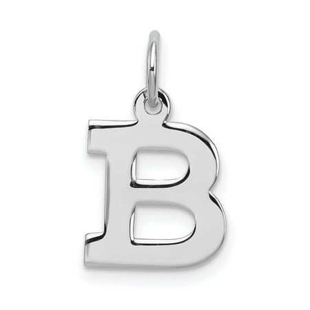 Diamond2Deal 925 Sterling Silver Rhodium-Plated Block Letter B Initial Charm Pendant for Women