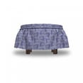 thumbnail image 4 of Modern Ottoman Cover, Irregular Geometric Forms, 2 Piece Slipcover Set with Ruffle Skirt for Square Round Cube Footstool Decorative Home Accent, Standard Size, Ceil Blue Lavender Blue, by Ambesonne, 4 of 5