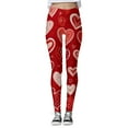 thumbnail image 3 of Womens Valentine's Day Leggings High Waisted Stretchy Love Heart Printed Tight Pants Spring Fashion 2026 Slim Fit Workout Yoga Pants, 3 of 4