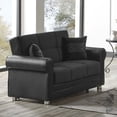 thumbnail image 4 of Ottomanson Convertible Sleeper Loveseat with Hidden Storage, Firm Seating, Black, 4 of 7
