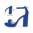 thumbnail image 2 of BLISSFUL STEP Platform Ankle Strap Open Toe Block Heel Sandals for Women Royal Blue 7.5, 2 of 6