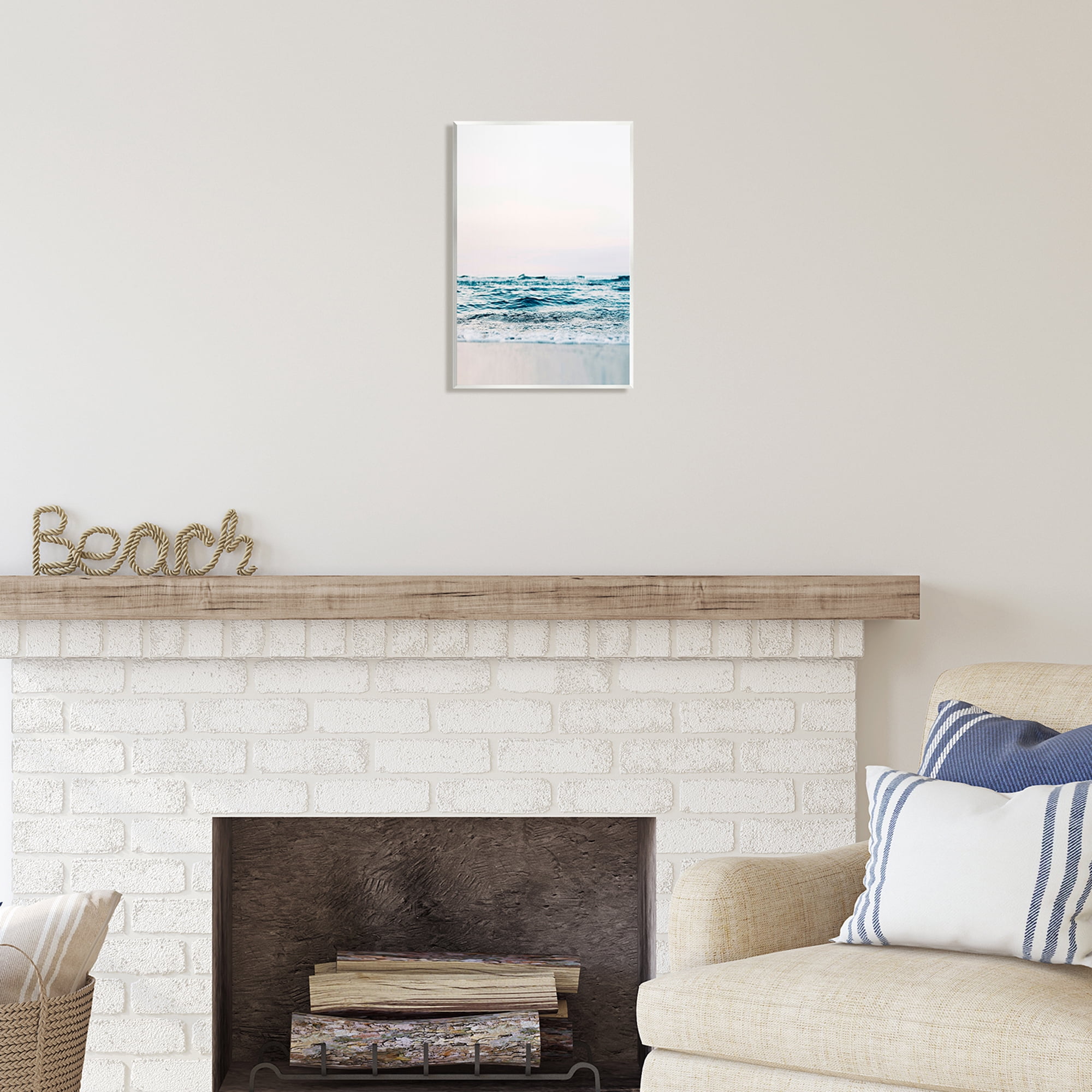 Stupell Industries Ocean Waves on Shore Nature Photography Unframed Art Print Wall Art, 10 x 15
