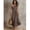 Mocha Brown, variant on Womens Mocha Brown One Shoulder Sleeveless Ruffle Maxi Dress