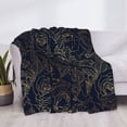 thumbnail image 3 of Honeii Copper-Gold Gloss Outline Rose print throw blanket, crafted from cozy cotton flannel, offers versatile home decor as a bedding suitable for all seasons.-50"x40", 3 of 6