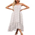 thumbnail image 1 of CNKOO Robe Maxi à Fleurs à Col en V pour Femmes, Boho Imprimée, à Bretelles Spaghetti, Ethnique, de Plage, Longue, Noire, TG, 1 of 6