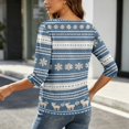 thumbnail image 5 of EANJE Women Christmas Graphic Open Front Cardigan, 3/4 Sleeve Loose Lightweight Shrug, Casual Printed Thin Knit Layering Top Multicolor M, 5 of 6