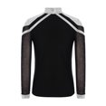 thumbnail image 4 of RUNQHUI Kids Boys Shiny Rhinestone Long Sleeve Figure Ice Skating Top Tees Performance Competition T-Shirts Silver 8, 4 of 5