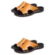 thumbnail image 3 of Guardurnaity 2 piezas de zapatillas de cuero para hombre, zapatos de verano, sandalias suaves, cómodas, transpirables, para playa, casa, paseo, Amarillo treinta y ocho 2Conjunto, 3 of 6