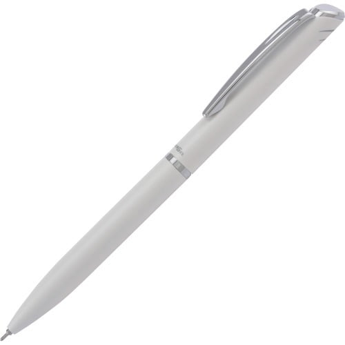 Pentel Style Liquid Gel Pen 0.7 mm Pen Point Size - Refillable - Retractable - Black Gel-based Ink - White Metal Barrel - 1 Each