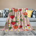 thumbnail image 2 of WERPE Strawberry Blanket, Flower Strawberries Blankets, Gift for Girls Strawberry Lover,  Soft Lightweight Plush Throw Blanket for Couch Bed Sofa Decoration White, 2 of 6