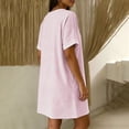 thumbnail image 7 of Blmnix Striped Dress Woman Dress Shift Button Down with Pockets Under Dress Crew Neck Short Sleeve Mini Pink Adaptable Spring Dresses for Women XXXL, 7 of 7