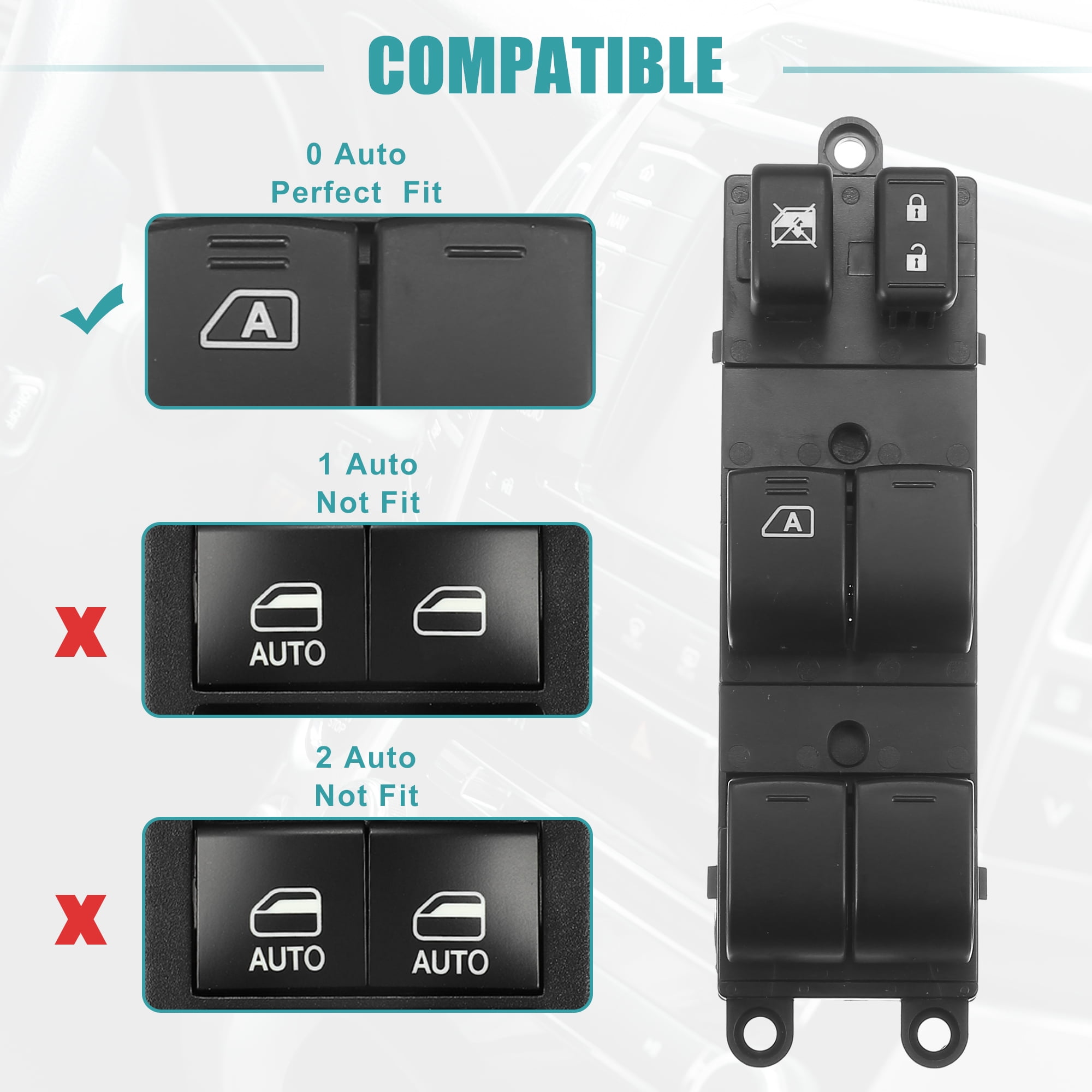 Unique Bargains 25401-ZW80A Front Left Power Window Switch for Nissan Versa Black