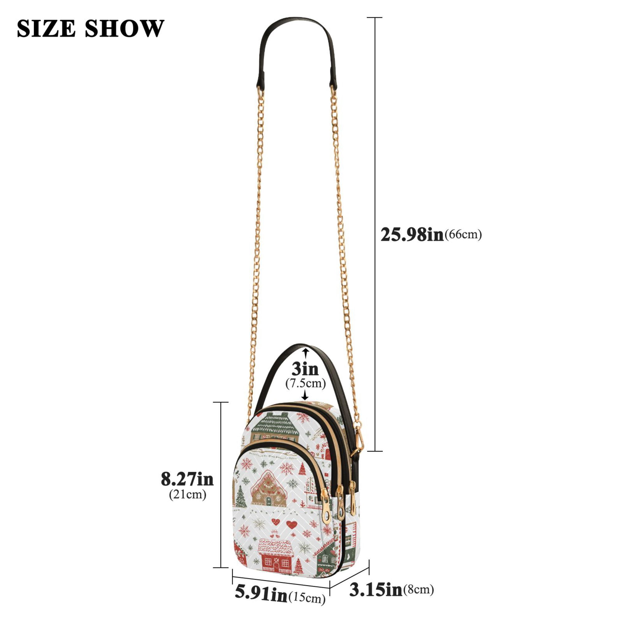 FORMRS Crossbody Bag for Women Quilted Travel Shoulder Cell Phone Purse with Chain Strap Handbag, Red Nordic Christmas House