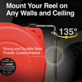 thumbnail image 4 of ReelWorks - CR605131S3A Extension Cord Reel Retractable 12AWG x 40 Foot 3C/SJT Cable Triple Tap Connector Power Rating 15A 125VAC 1875W, 4 of 5