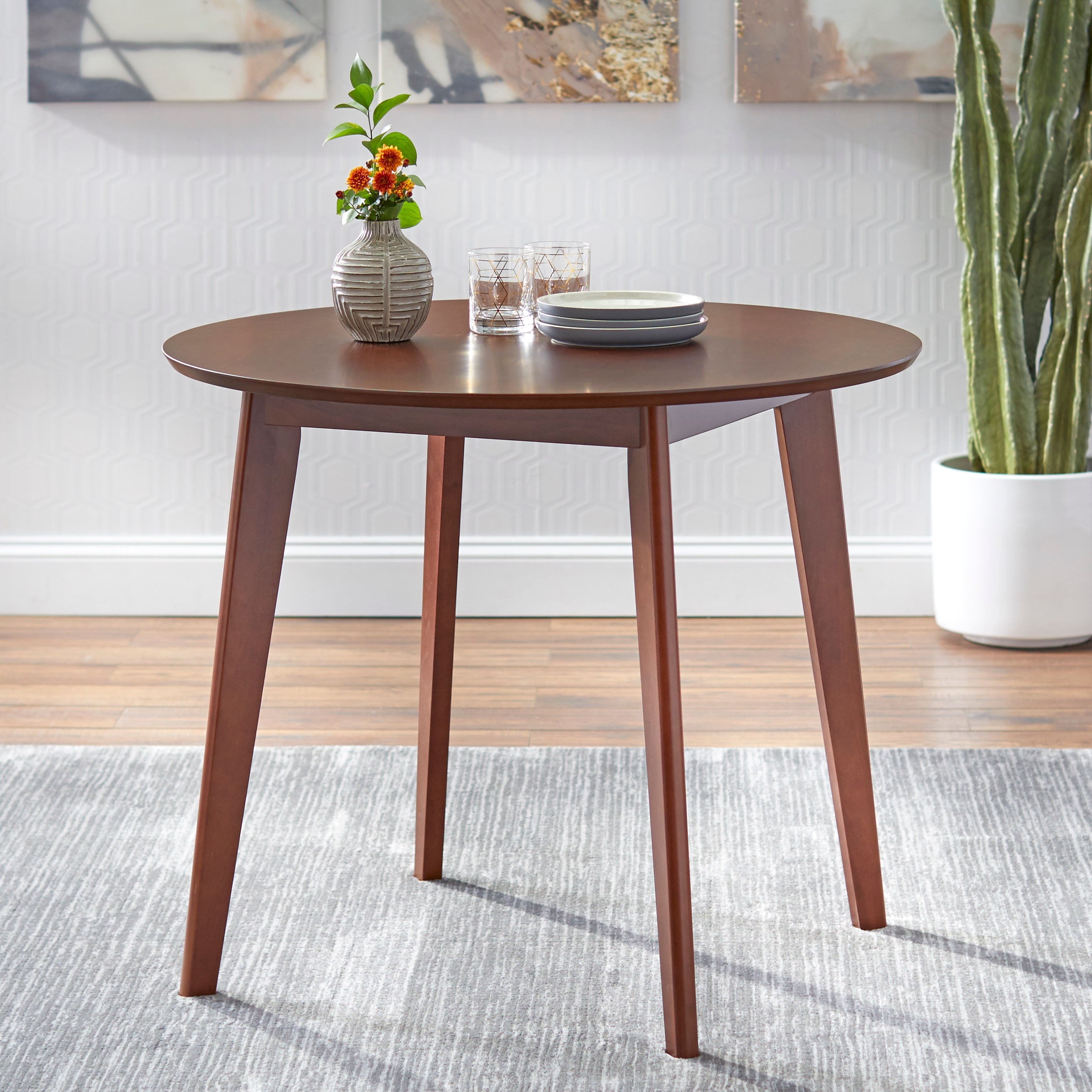 TMS Tania 3-Piece Dining Set, Walnut/Dark Gray