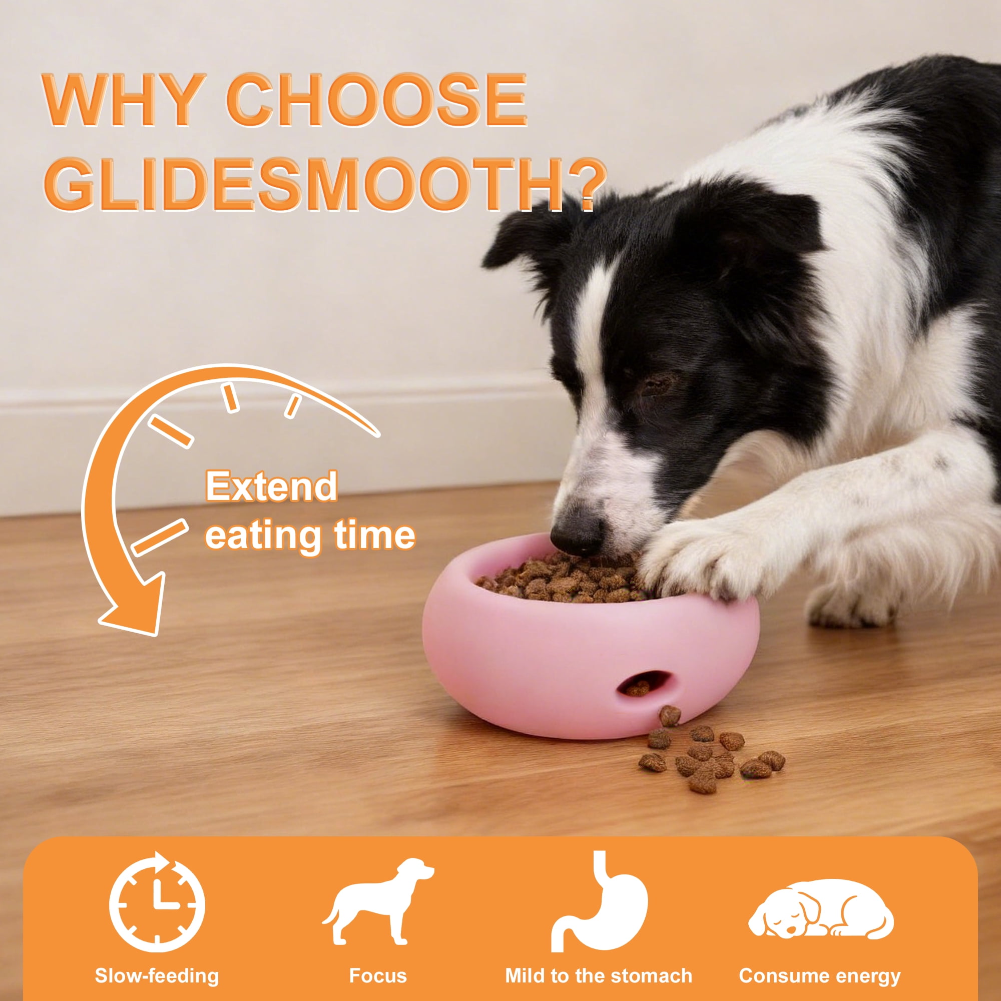 Unique Bargains Dog Enrichment Toys Durable Silicone Interactive Engagement Slow Feeder Dog Bowls Pink