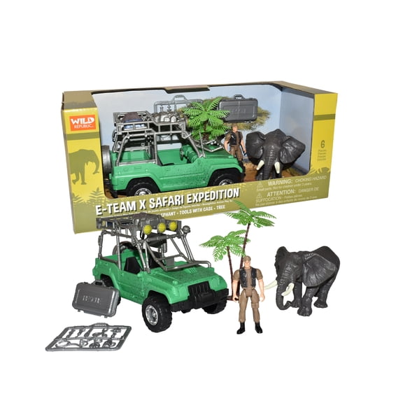 Wild Republic E-Team X African playset, Action Figure, Animal, Vehicle, Accessories, Gifts for Kids